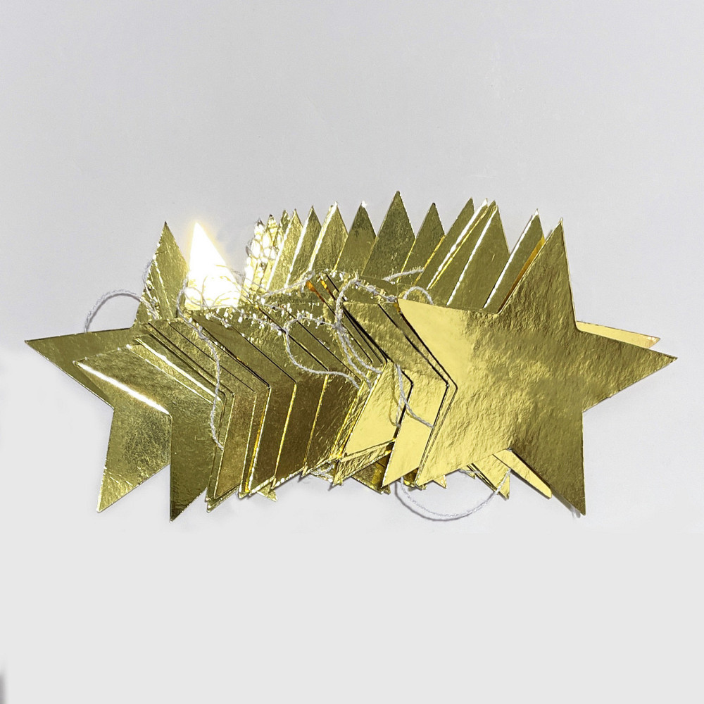 Гирлянда со звездочками глянцевая 4 м на 10 см золотистый Киев - изображение 3