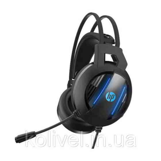 Навушники з мікрофоном HP DHE-8001 USB+3.5mm, LED, Black (DHE-8001) Київ