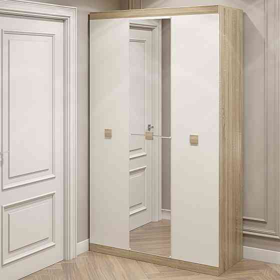 Шкаф 3-х дверный Эверест Соната-1200 с зеркалом дуб сонома + белый (DTM-2636) Днепр