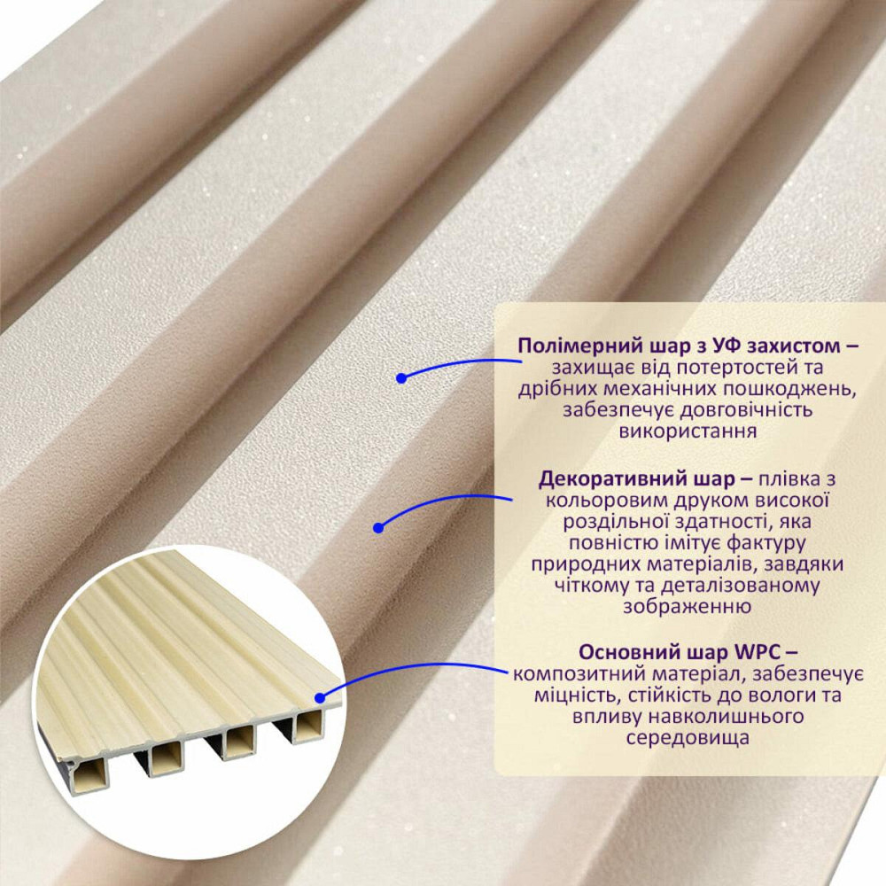 Декоративная молочная стеновая рейка Киев - изображение 2