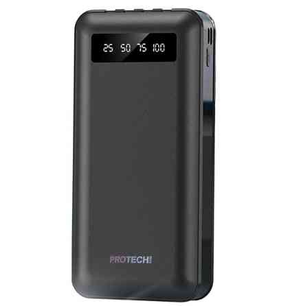 Універсальна зарядна батарея ProTech B-05 Solar 20000Mah + вбудовані кабелі + ліхтарик (Чорний) Вінниця