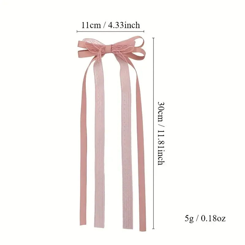 Набор 2 бантиков для волос — черные, длинные ленты 11×30 см Киев - изображение 3