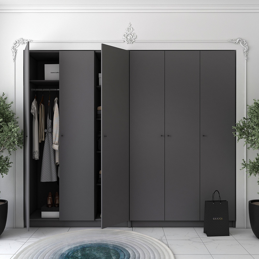 Комплект шаф для одягу Doros Промо (2 шт.) 270х48х204 см Графіт (DRS-011217) Львів - фото 6