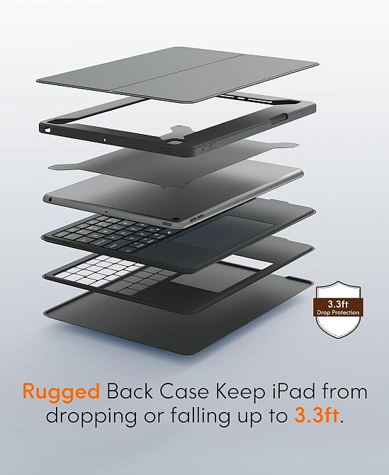 Защитный чехол с Bluetooth клавиатурой для iPad 10.2 (2019/20/21)/pro10.5(2017)/Air 3 10.5 Днепр - изображение 3