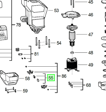 Ремкомплект гайкокрута - вугільні щітки до перфоратора K850S /Milwaukee Одеса