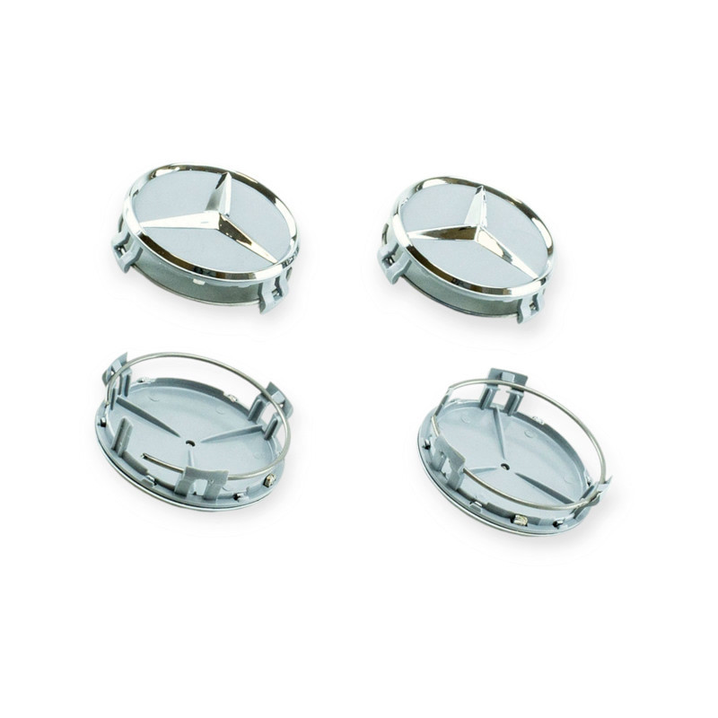 Ковпачок заглушка диска mercedes 70/75мм сірі (к-т 4шт) з кільцем Мукачево - фото 1