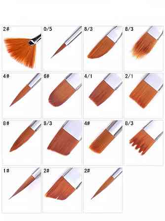 Набор нейлоновых кистей для рисования 12 шт с деревянной ручкой, кисти из синтетического ворса Каменец-Подольский