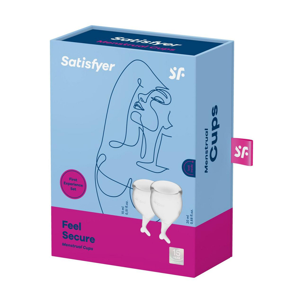 Набір менструальних чаш Satisfyer Feel Secure (transparent), 15мл і 20мл, мішечок для зберігання Sex Aura Київ - фото 4