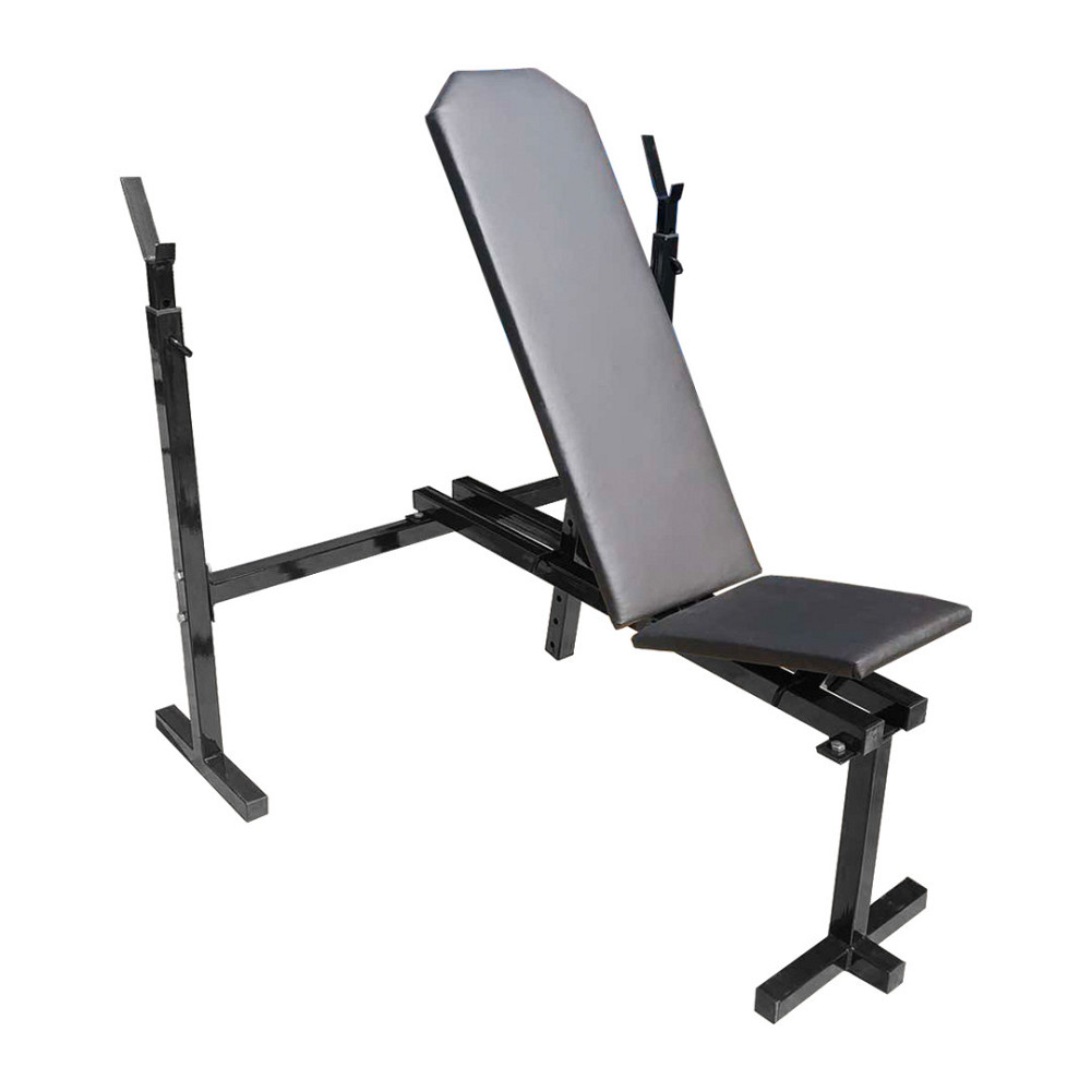 Лавка для жиму зі стійками 30 на 30 мм регульована Чорний Київ - фото 1