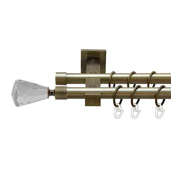 Карниз Orvit Лучетта металевий дворядний техно гладка труба кільце металеве Антик 19\19 мм 300 см (00-00026921) Львів