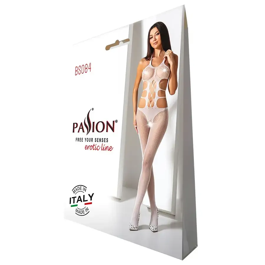 Еротичний бодістокінг Passion BS084 white Львов - изображение 5