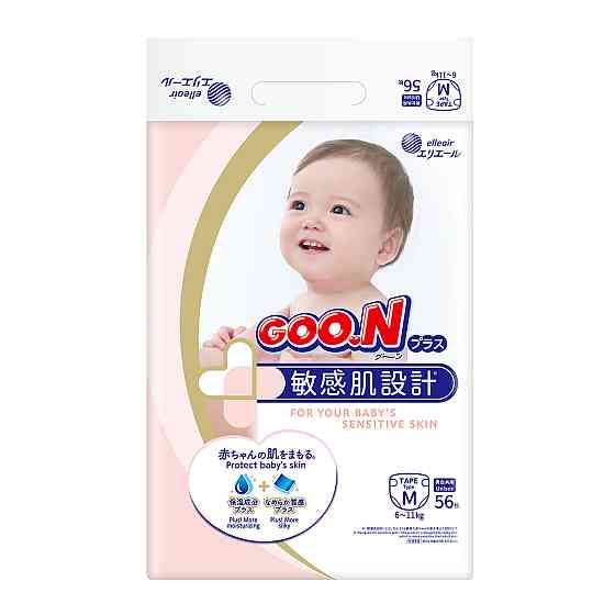 Підгузки Goo.N Plus для дітей (розмір 3(M), 6-11 кг, 56 шт) Дніпро