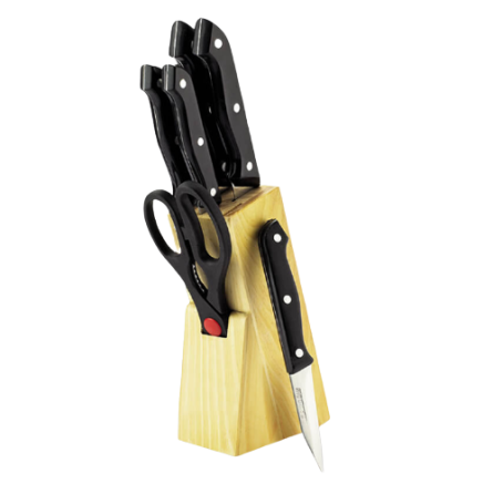 Набір ножів Basic 6 предметів на підставці пластикові ручки MR-1400 Maestro Житомир