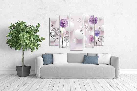 Модульна картина у вітальню/спальню Ніжні квіти    LM014_5 115x170 см Київ