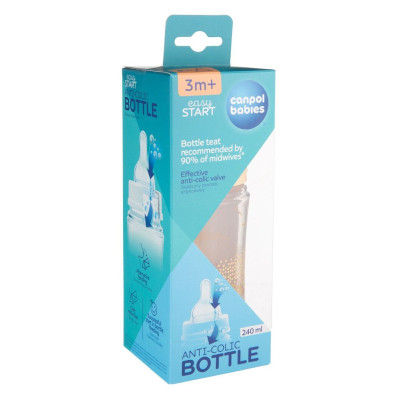 Бутылочка для кормления Canpol babies Easystart MOUNTAINS антиколиковая с широким отверстием 240 мл бежевая (35/243_bei) Винница - изображение 9