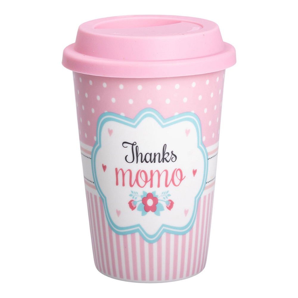 Стакан порцелянаовий 420 мл з силіконовою кришкою Thanks momo RX-N240288TM Коломия - фото 4