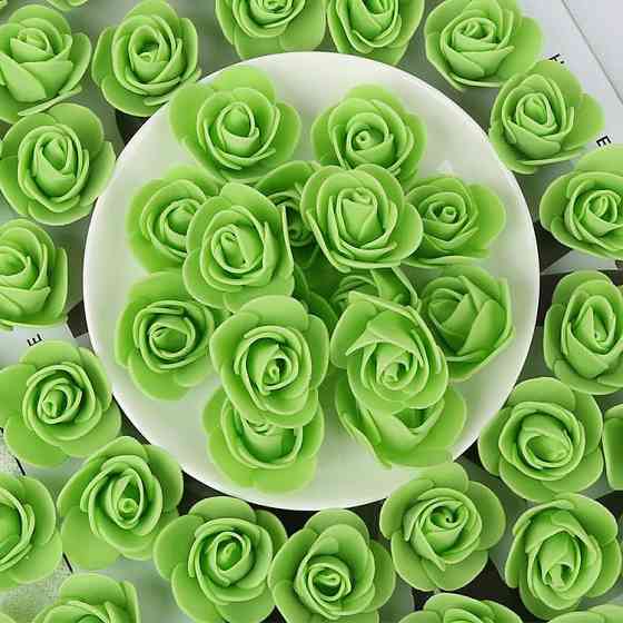 Головки штучних квітів 50 штук 3 см салатовий Київ