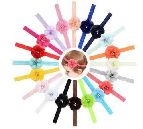 Повязка детская с цветком черная - универсальный (на резинке), цветок 5,5см Киев