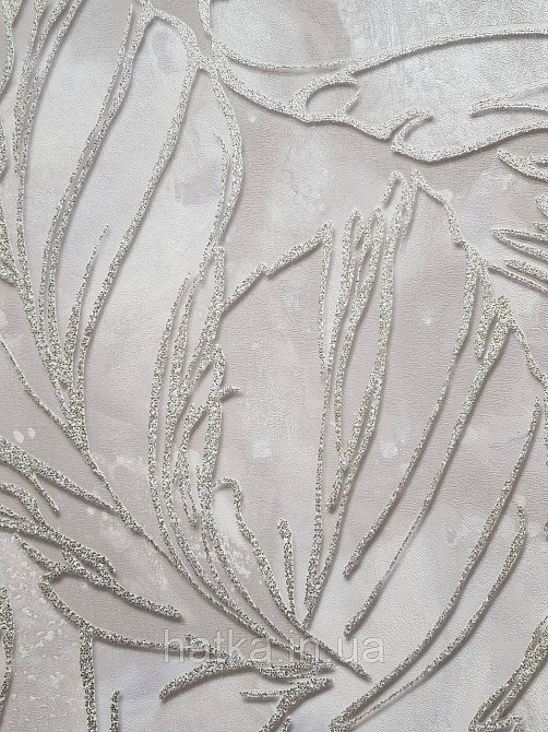 Обои виниловые на флизелине метровые Sintra Edelina листья золотистые на бежевом Киев - изображение 1