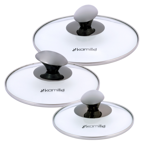 Набір каструль 6 предметів (каструлі 1/1,5/2л) нержавіюча сталь порожнисті чорні ручки 4926 KAMILLE Житомир - фото 7