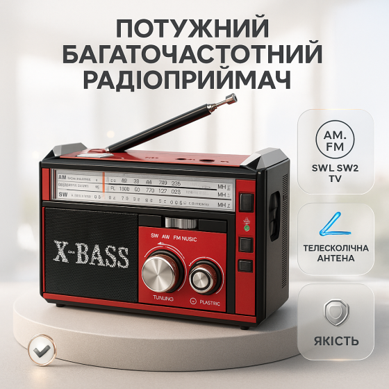Радио настольное, Хороший аккумуляторный радиоприемник, Мощный портативный радиоприемник 220В JS-32 Львов