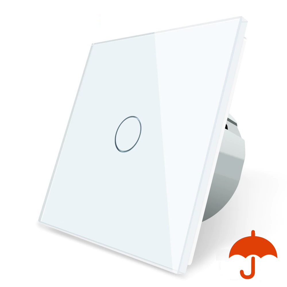 LIVOLO Сенсорний вуличний вимикач Вологозахищений 1 сенсор Livolo білий скло (VL-C701IP-11) Коломия - фото 1