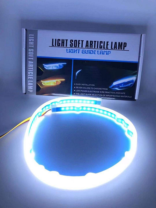 Гнучка світлодіодна LED-стрічка для фар автомобіля, гнучкі денні ходові вогні з миготливим поворотом авто LED Мукачево - фото 9