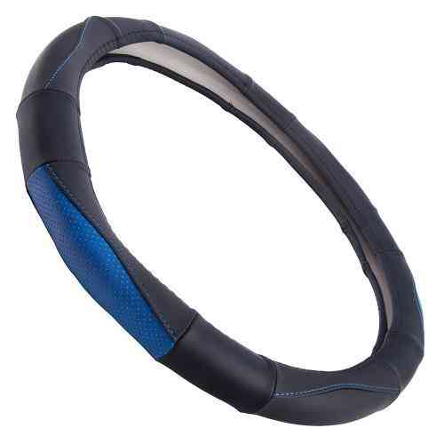 Чохол на кермо VLOD-L285 чорний-синій L, перфорована штучна шкіра Харків