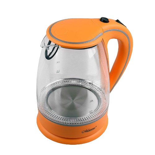 Електрочайник 1,7л 1850-2200W скло (диск) помаранчевий MR-064-ORANGE Maestro Житомир
