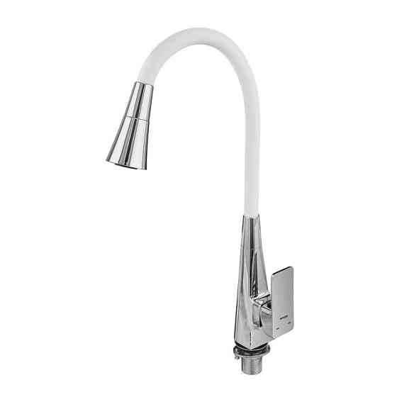 Кухонный смеситель MIXXUS ETNA 014-T NUT REFL.WHITE с хромированным корпусом и белым силиконовым изливом (MI8421) Харьков
