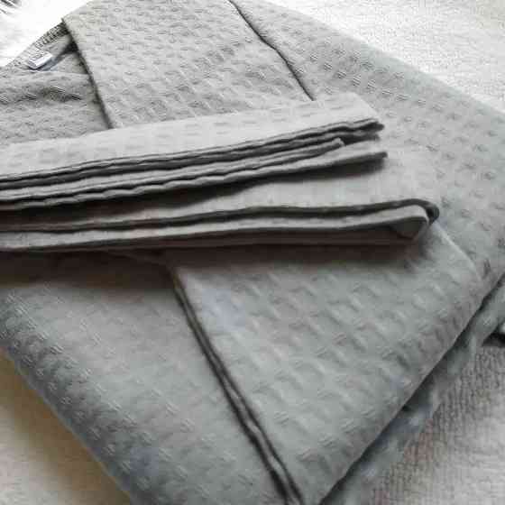 Вафельний чоловічий халат Кімоно YouStar 100% бавовна розмір XL (56-58) 200 г/м2 (Сірий) Суми