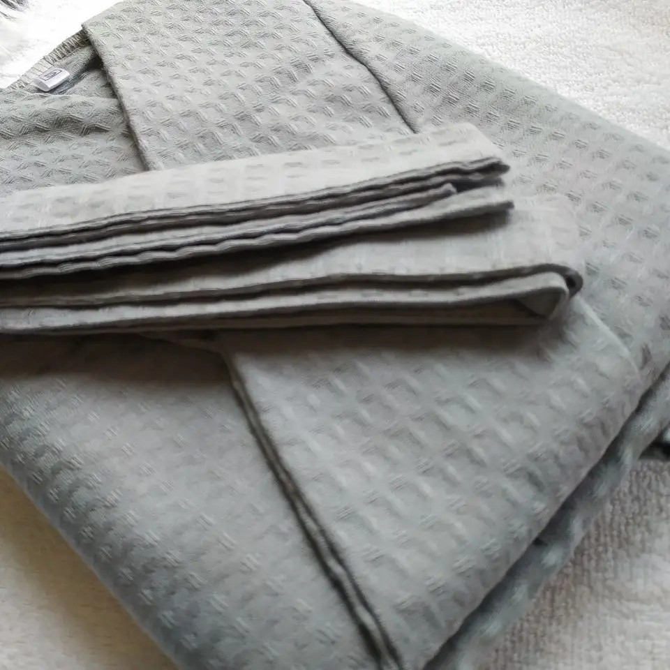 Вафельний чоловічий халат Кімоно YouStar 100% бавовна розмір XL (56-58) 200 г/м2 (Сірий) Суми - фото 2