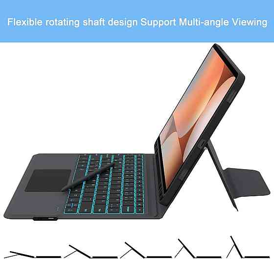 Клавіатура чохол Galaxy Tab S10+/S9+/S9 FE+ 12.4 чорний RGB підсвітка QWERTZ трекпад Bluetooth з тримачем для S Pen захисний кейс Київ