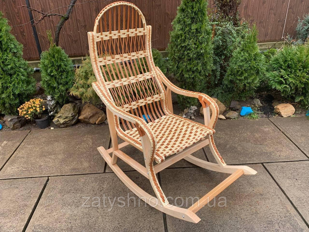 Плетеное белое кресло качалка (разборное) Киев - изображение 3
