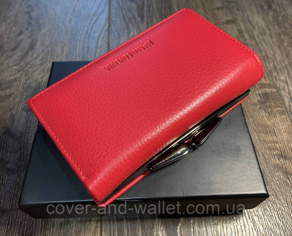 Красный женский компактный кожаный кошелек с монетницей Marco Coverna W 003 Киев - изображение 1
