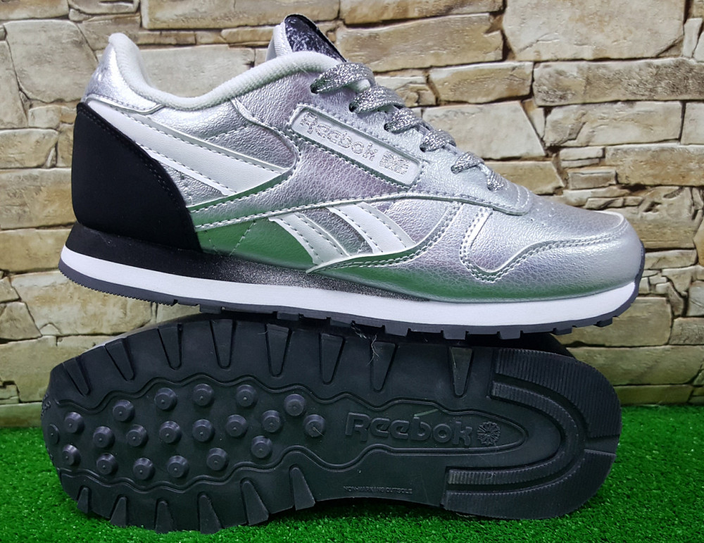 Женские кроссовки Reebok Classic Leather,Silver Metallic  р.37(24,3)см Киев - изображение 1