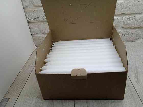 Свічки господарські парафінові білі 24×2 см — набір 154 шт. у ящику для дому та побуту Харків