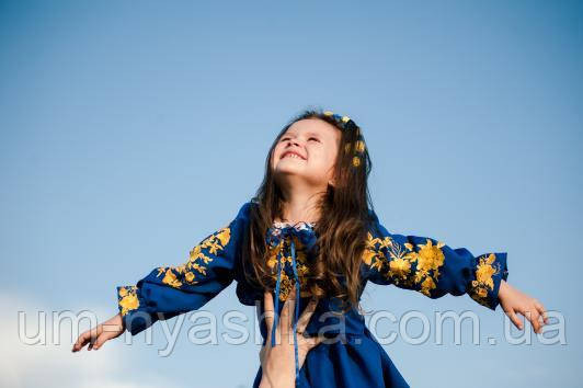 Сукня вишиванка синьо-жовта Квіткова польяна Кривой Рог - изображение 8