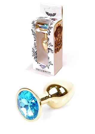 Анальная пробка - Jewellery Gold Plug Light Blue Sex Aura Киев