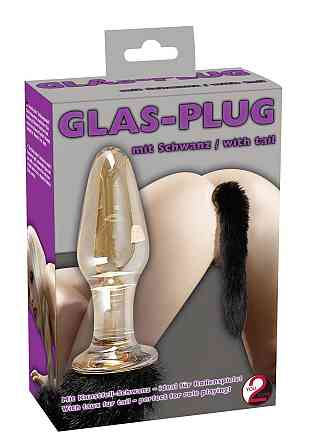 Анальная пробка с хвостиком Glass Plug with Tail Sex Aura Киев