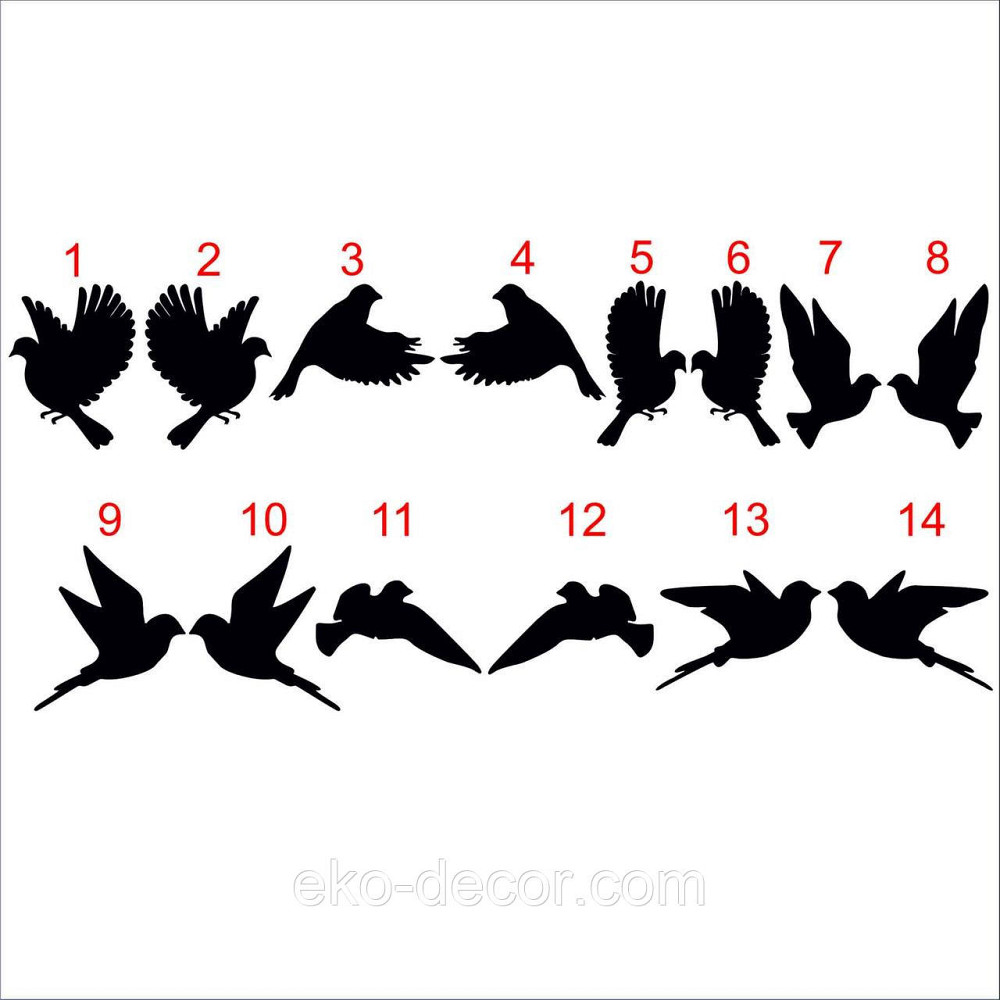 Декоративное настенное Панно «Птичка» Декор на стену(цена за 1шт) 30*16 см, Черный Киев - изображение 10