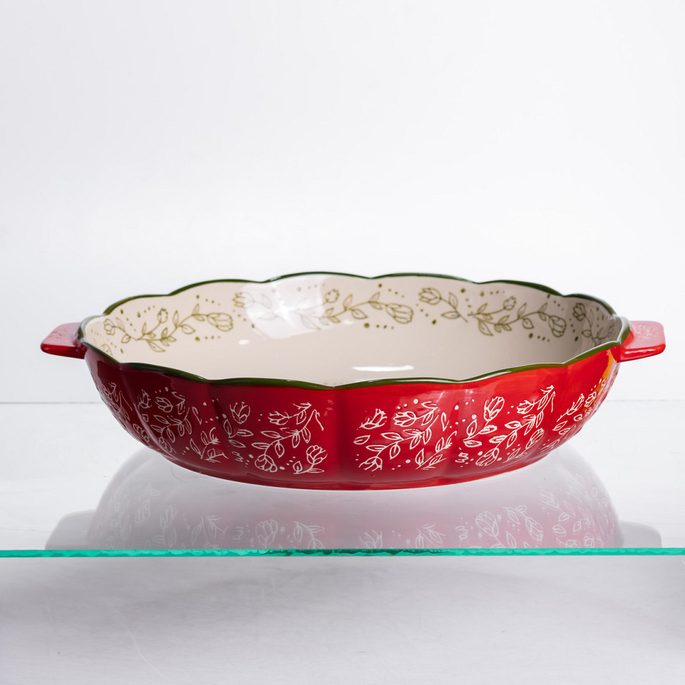 Yiwu Форма для запікання Vintage Ø30 (см) кругла форма для випікання в духовці з ручками Червон Коломыя - изображение 5