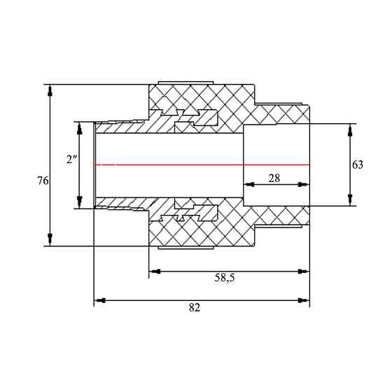 Муфта PPR Blue Ocean 63х2" НР Київ