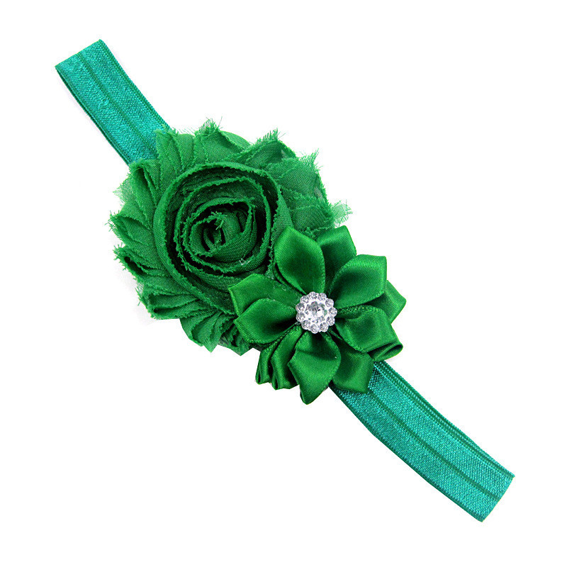 Повязочка на голову детская зеленая - декор 9см, размер универсальный (на резинке) Киев - изображение 1