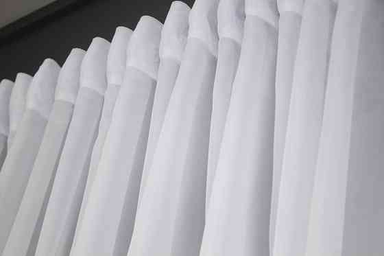 Тюль з тасьмою на трубу VR-Textil н101 Шифон однотонний Білий 300х250 см (44-001) Київ