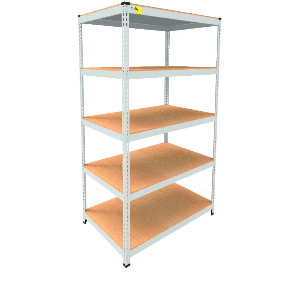 Металевий стелаж Emby Light Series (розмір 1800х600x450мм) 5 полиць ДСП до 100кг Білий Київ - фото 1