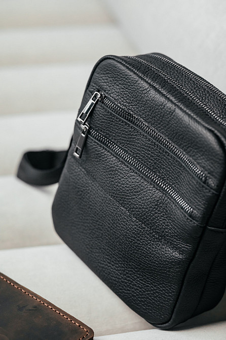 Чоловіча каркасна барсетка, сумка з натуральної шкіри, Кожаний месендджерMasterSem Київ - фото 6