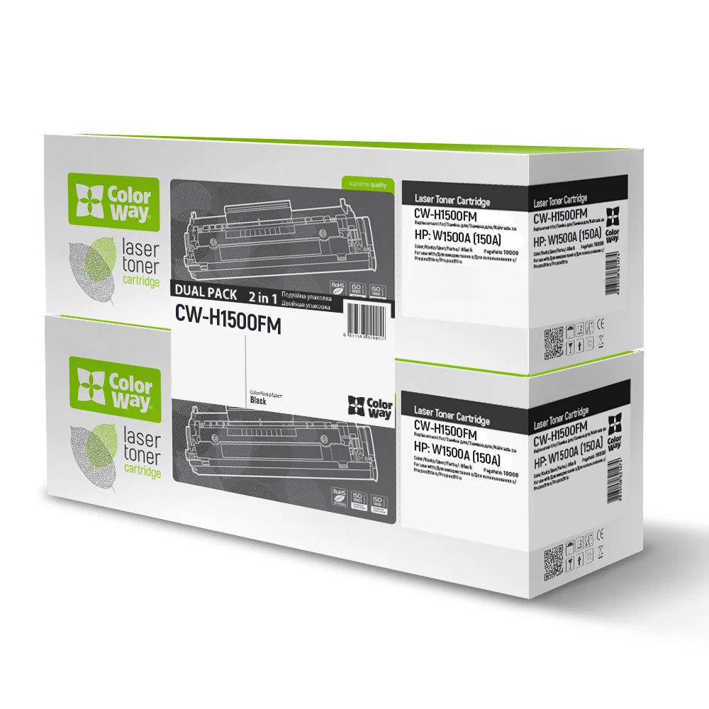 Картридж ColorWay (CW-H1500FM) HP LJ MFP M111/M141 Black Dual Pack (HP W1500A) ( 26465 ) Харьков - изображение 1
