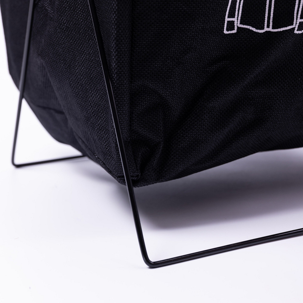 Мягкая корзина для белья на подставке черная Киев - изображение 3