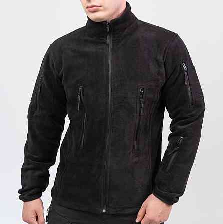 Чоловіча флісова кофта Flas на блискавці (Чорний) 4XL Вінниця